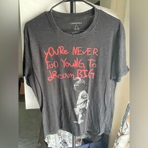 Eleven Paris Charcoal Tee with Red Script